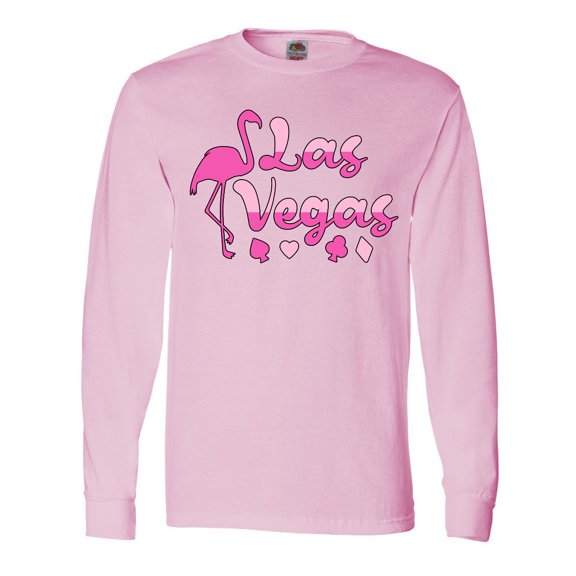 Inktastic Las Vegas Flamingo Silhouette in Pink Long Sleeve T-Shirt