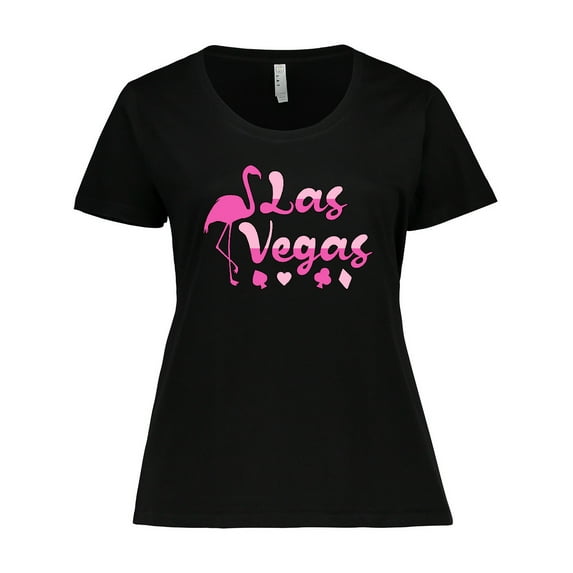 Inktastic Las Vegas Flamingo Silhouette in Pink Women's Plus Size T-Shirt