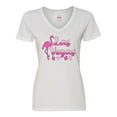 thumbnail image 1 of Inktastic Las Vegas- Flamingo Silhouette in Pink Women's V-Neck T-Shirt, 1 of 5