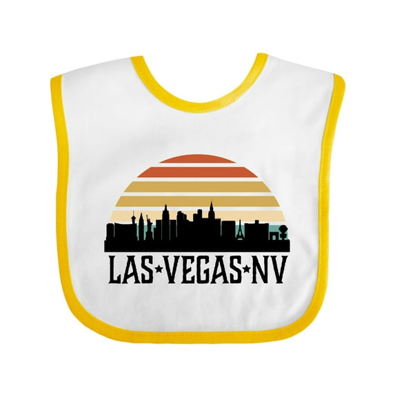 Inktastic Las Vegas Nevada Skyline Retro Boys or Girls Baby Bib
