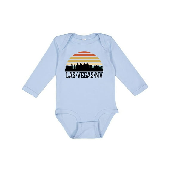 Inktastic Las Vegas Nevada Skyline Retro Boys or Girls Long Sleeve Baby Bodysuit