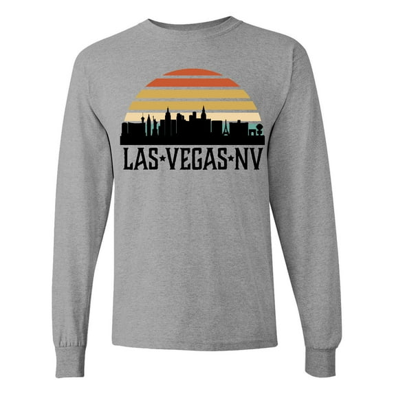 Inktastic Las Vegas Nevada Skyline Retro Long Sleeve T-Shirt