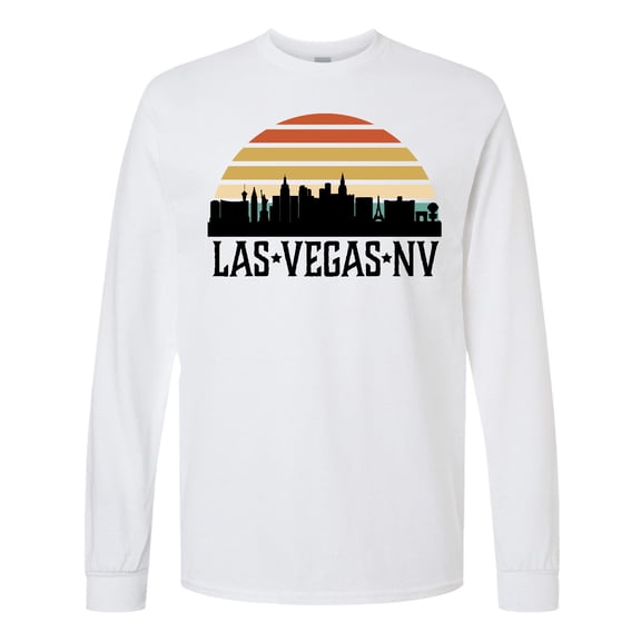Inktastic Las Vegas Nevada Skyline Retro Long Sleeve T-Shirt