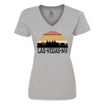 thumbnail image 1 of Inktastic Las Vegas Nevada Skyline Retro Women's V-Neck T-Shirt, 1 of 5