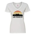 thumbnail image 1 of Inktastic Las Vegas Nevada Skyline Retro Women's V-Neck T-Shirt, 1 of 5