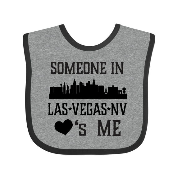 Inktastic Las Vegas Nevada Someone Loves Me Skyline Boys or Girls Baby Bib