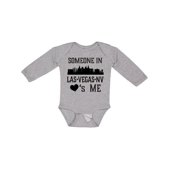 Inktastic Las Vegas Nevada Someone Loves Me Skyline Boys or Girls Long Sleeve Baby Bodysuit