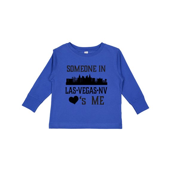 Inktastic Las Vegas Nevada Someone Loves Me Skyline Boys or Girls Long Sleeve Toddler T-Shirt