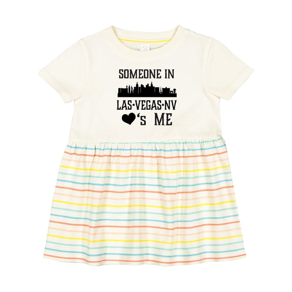 Inktastic Las Vegas Nevada Someone Loves Me Skyline Girls Baby Dress