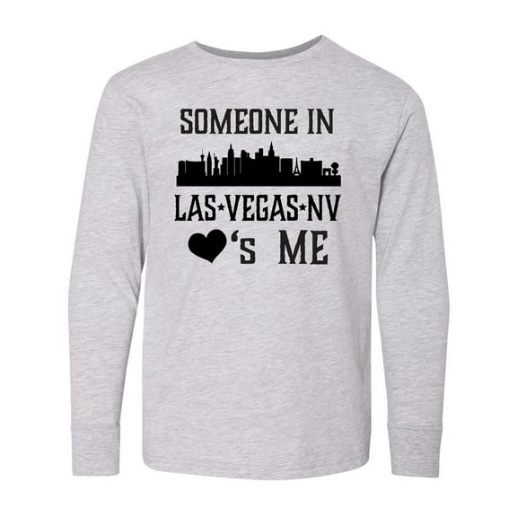 Inktastic Las Vegas Nevada Someone Loves Me Skyline Long Sleeve Youth T-Shirt