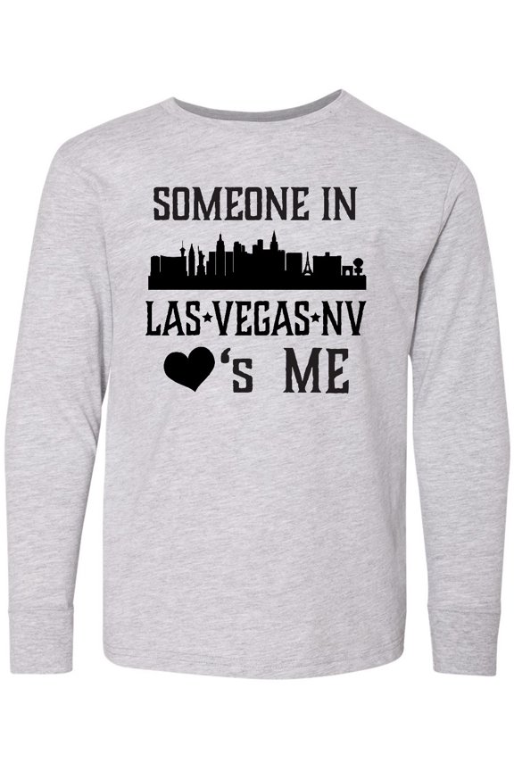 Las Vegas Nevada Someone Loves Me Skyline Long Sleeve Youth T-Shirt