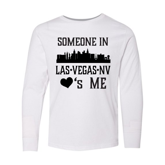 Inktastic Las Vegas Nevada Someone Loves Me Skyline Long Sleeve Youth T-Shirt