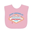 thumbnail image 1 of Inktastic Las Vegas Stays at Grandma's Boys or Girls Baby Bib, 1 of 4