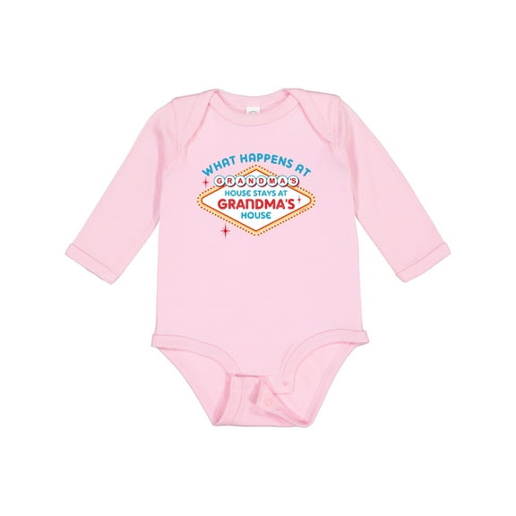 Inktastic Las Vegas Stays at Grandma's Boys or Girls Long Sleeve Baby Bodysuit