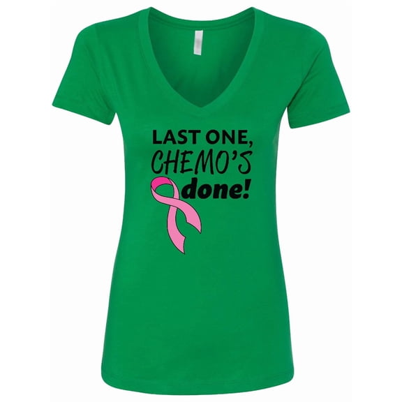 Inktastic Last One, Chemo's Done Women's V-Neck T-Shirt