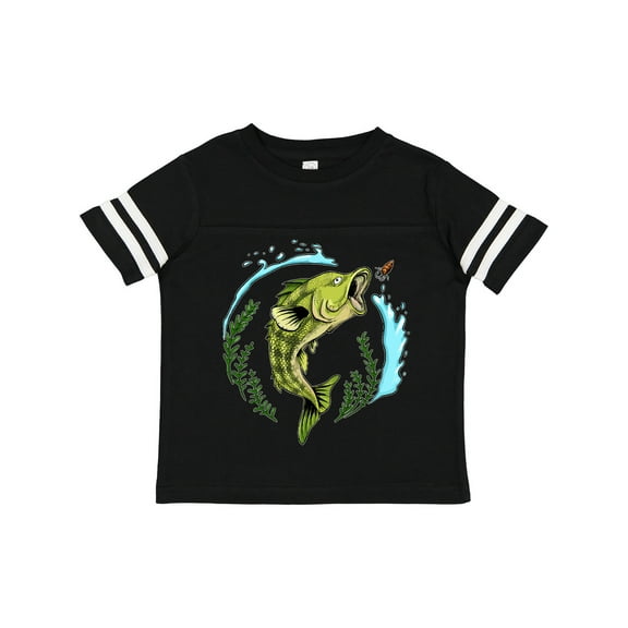 Inktastic Leaping Bass Fish Fishing Illustration Boys or Girls Toddler T-Shirt
