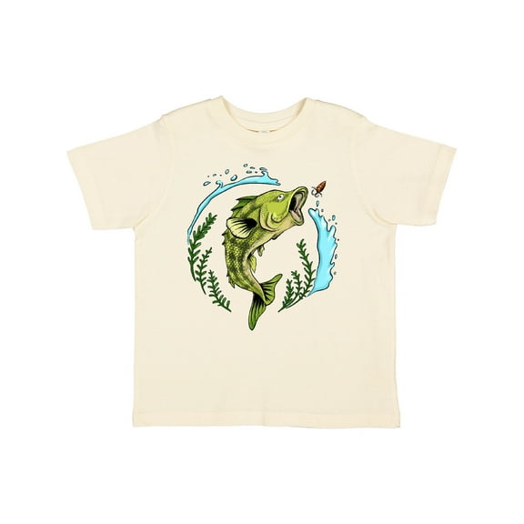Inktastic Leaping Bass Fish Fishing Illustration Boys or Girls Toddler T-Shirt