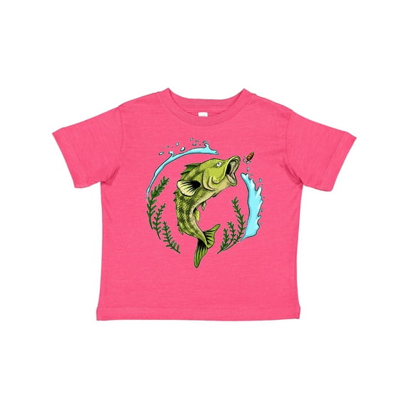 Inktastic Leaping Bass Fish Fishing Illustration Boys or Girls Toddler T-Shirt