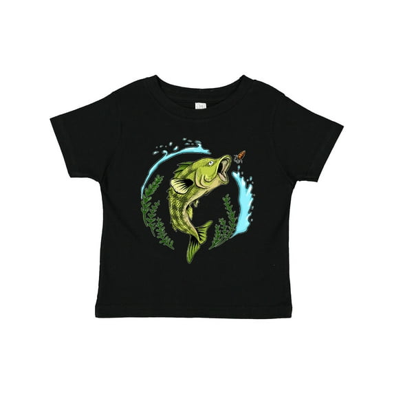 Inktastic Leaping Bass Fish Fishing Illustration Boys or Girls Toddler T-Shirt