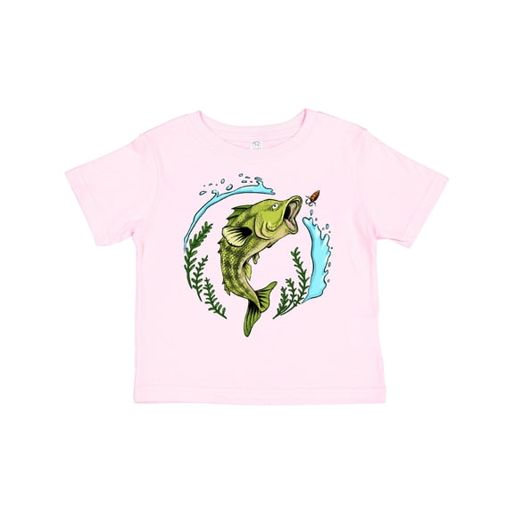 Inktastic Leaping Bass Fish Fishing Illustration Boys or Girls Toddler T-Shirt