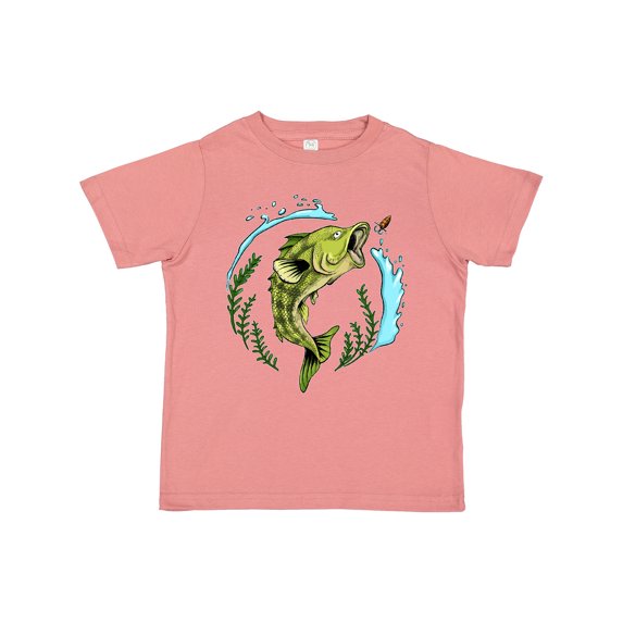 Inktastic Leaping Bass Fish Fishing Illustration Boys or Girls Toddler T-Shirt