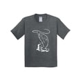 thumbnail image 1 of Inktastic Leaping Bass Fish White Outline Youth T-Shirt, 1 of 5