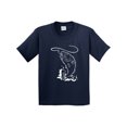 thumbnail image 1 of Inktastic Leaping Bass Fish White Outline Youth T-Shirt, 1 of 5