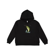 Inktastic Leaping Bass Fish Youth Hoodie Sweatshirt