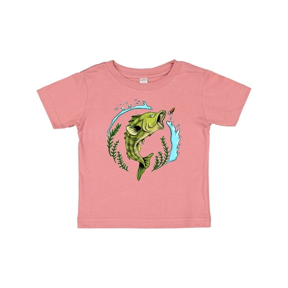 Inktastic Leaping Bass Fish- fishing illustration Boys or Girls Baby T-Shirt