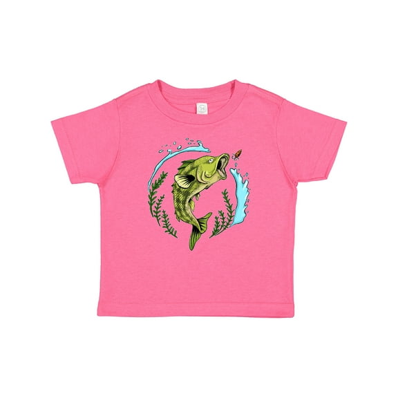 Inktastic Leaping Bass Fish- fishing illustration Boys or Girls Baby T-Shirt