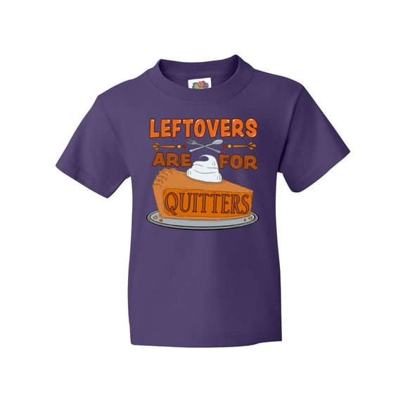 Inktastic Leftovers are for Quitters with Pumpkin Pie Youth T-Shirt