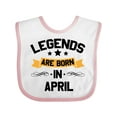 thumbnail image 1 of Inktastic Legends Are Born in April Boys or Girls Baby Bib, 1 of 4