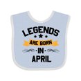 thumbnail image 1 of Inktastic Legends Are Born in April Boys or Girls Baby Bib, 1 of 4
