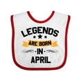 thumbnail image 1 of Inktastic Legends Are Born in April Boys or Girls Baby Bib, 1 of 4