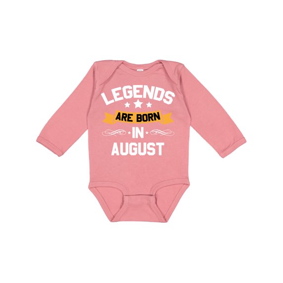 Inktastic Legends Are Born in August Boys or Girls Long Sleeve Baby Bodysuit