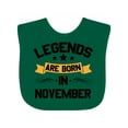 thumbnail image 1 of Inktastic Legends Are Born in November Boys or Girls Baby Bib, 1 of 4