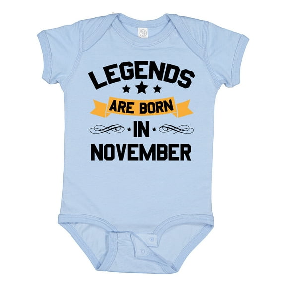Inktastic Legends Are Born in November Boys or Girls Baby Bodysuit