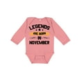 thumbnail image 1 of Inktastic Legends Are Born in November Boys or Girls Long Sleeve Baby Bodysuit, 1 of 5