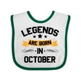 thumbnail image 1 of Inktastic Legends Are Born in October Boys or Girls Baby Bib, 1 of 4