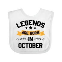 Inktastic Legends Are Born in October Boys or Girls Baby Bib