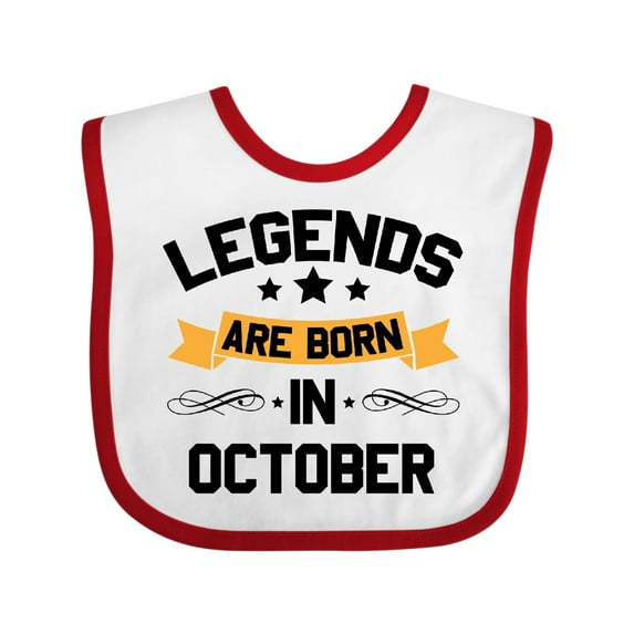 Inktastic Legends Are Born in October Boys or Girls Baby Bib