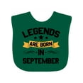 thumbnail image 1 of Inktastic Legends Are Born in September Boys or Girls Baby Bib, 1 of 4
