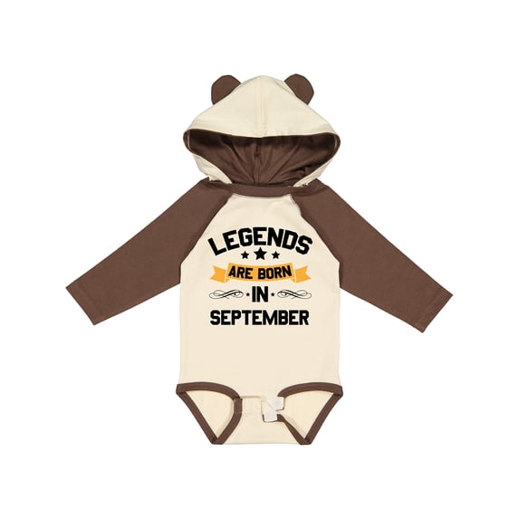 Inktastic Legends Are Born in September Boys or Girls Long Sleeve Baby Bodysuit