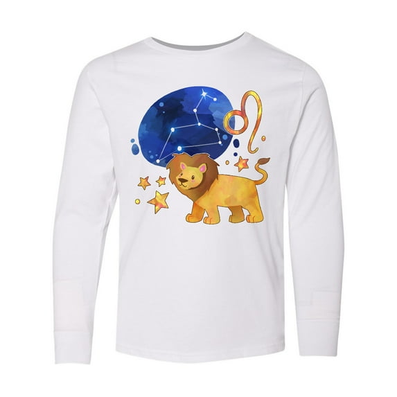 Inktastic Leo Constellation Zodiac Sign Illustration Long Sleeve Youth T-Shirt