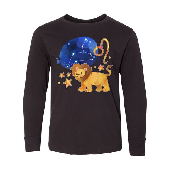Inktastic Leo Constellation Zodiac Sign Illustration Long Sleeve Youth T-Shirt