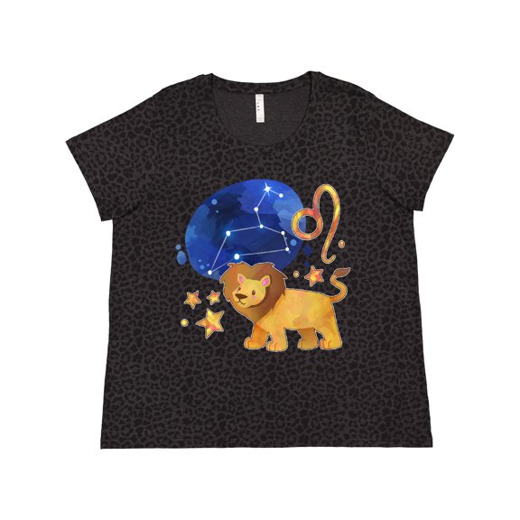 Inktastic Leo Constellation Zodiac Sign Illustration Women's Plus Size T-Shirt