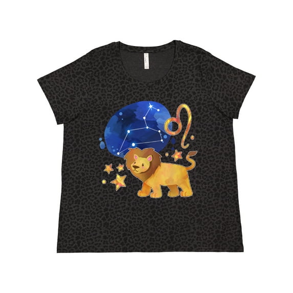 Inktastic Leo Constellation Zodiac Sign Illustration Women's Plus Size T-Shirt