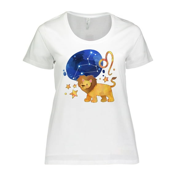 Inktastic Leo Constellation Zodiac Sign Illustration Women's Plus Size T-Shirt