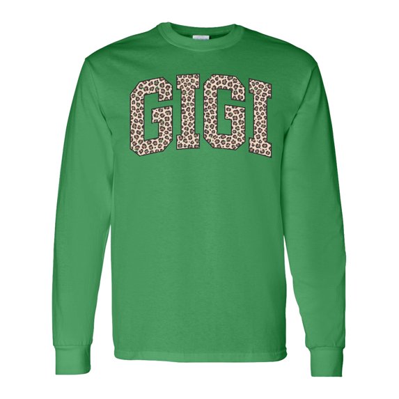 Inktastic Leopard Print Gigi Long Sleeve T-Shirt