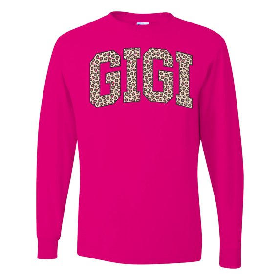 Inktastic Leopard Print Gigi Long Sleeve T-Shirt